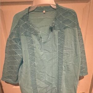 Light Blue Crochet Top